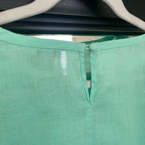 J. Crew Factory Linen Green Lace Short Sleeve Shirt Size‎ 10 - Picture 7 of 7